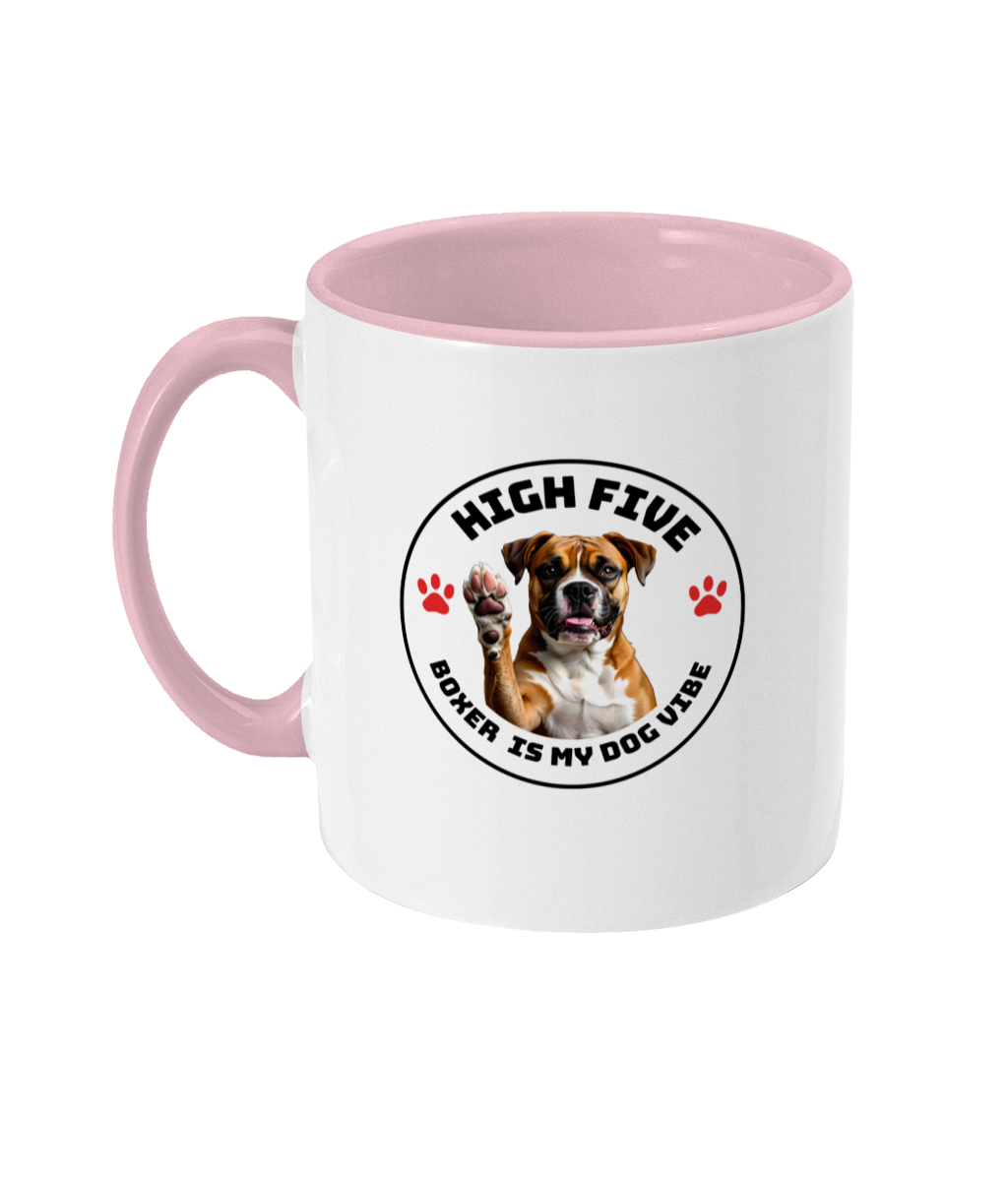 Two Toned Mug tan boxer high five